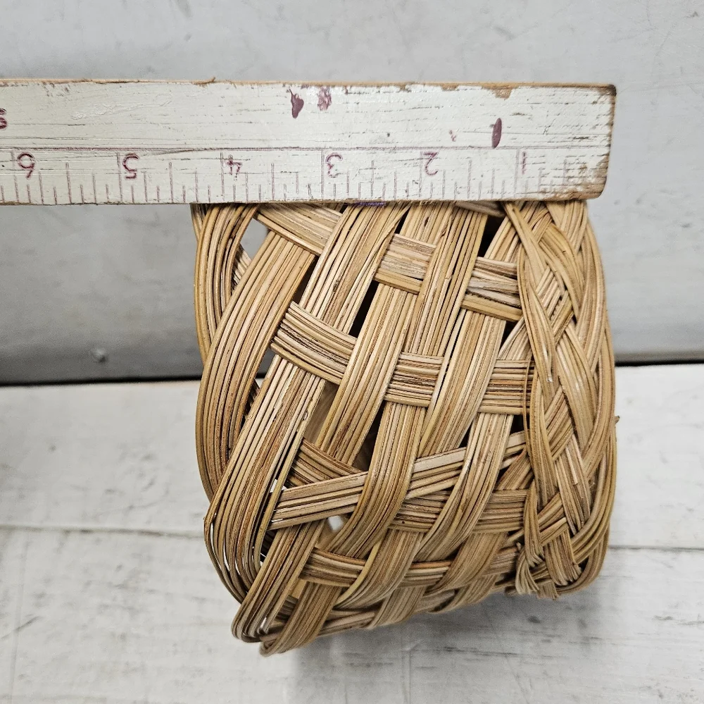 Vintage Woven Wicker Basket 7 inch X 4 inch Home Decor Storage